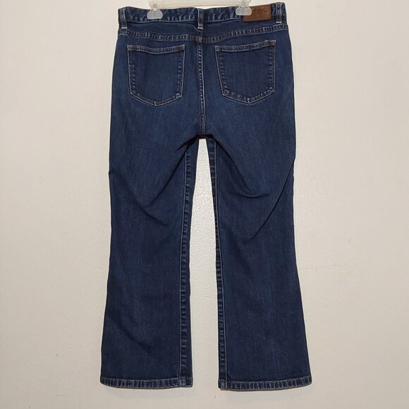 Lauren Ralph Lauren Mid-Rise Crop Bootcut Dark Wash Jeans Good Condition - 10P - Picture 1 of 6